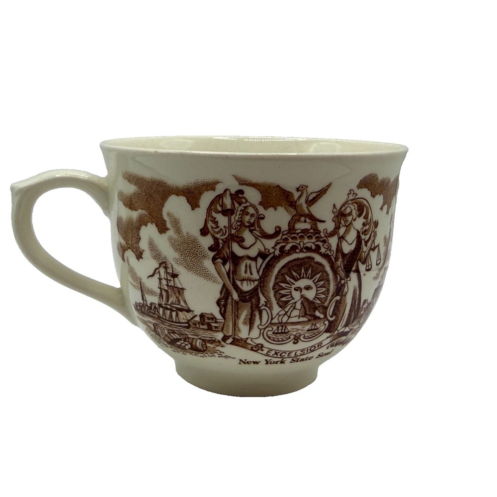 Alfred Meakin "Fair Winds"‎ Vintage Brown Transfareware Tea Cup Made in England